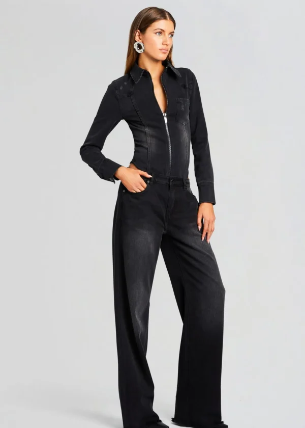 Denim*Retrofete Helena Denim Bodysuit Midnight Terry