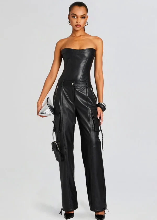Resort '24*Retrofete Honey Leather Pant Black