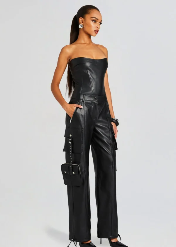 Resort '24*Retrofete Honey Leather Pant Black