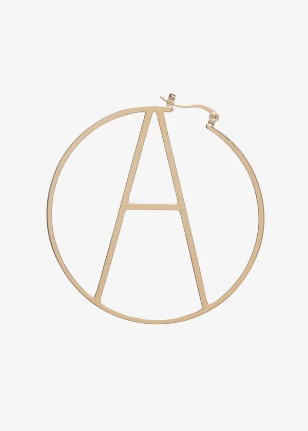 Honeymoon Looks*Retrofete Hoop Letter Earring Gold