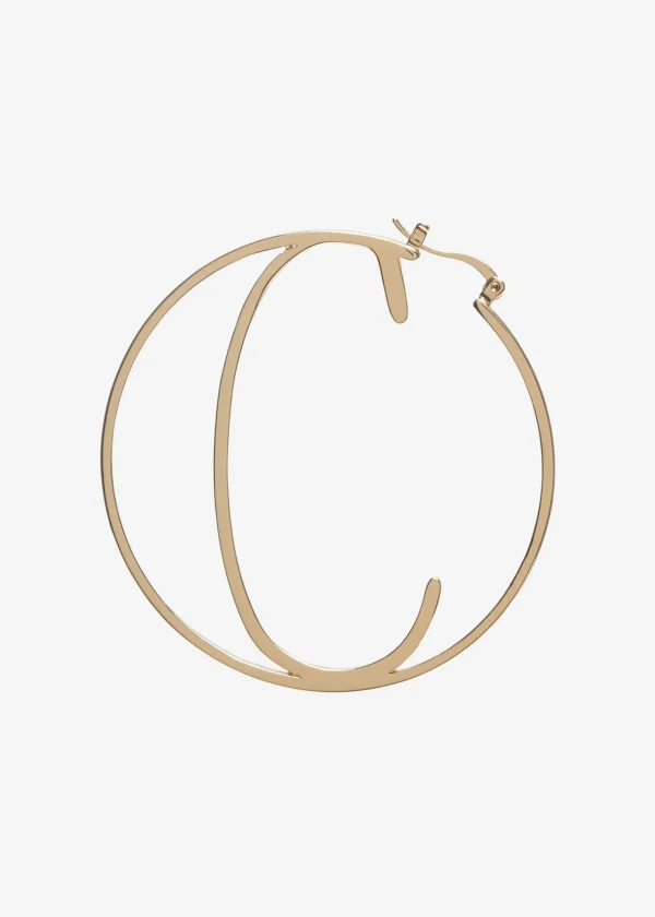Accessories*Retrofete Hoop Letter Earring Gold