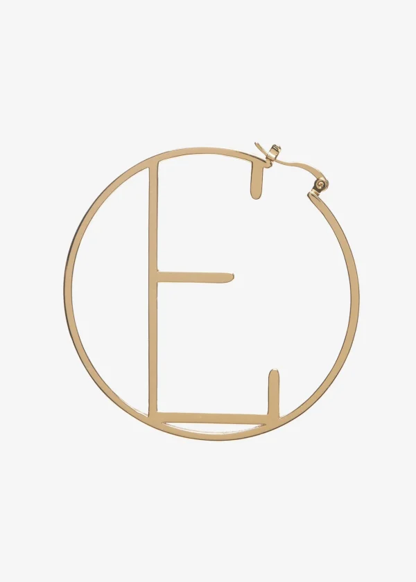 Accessories*Retrofete Hoop Letter Earring Gold