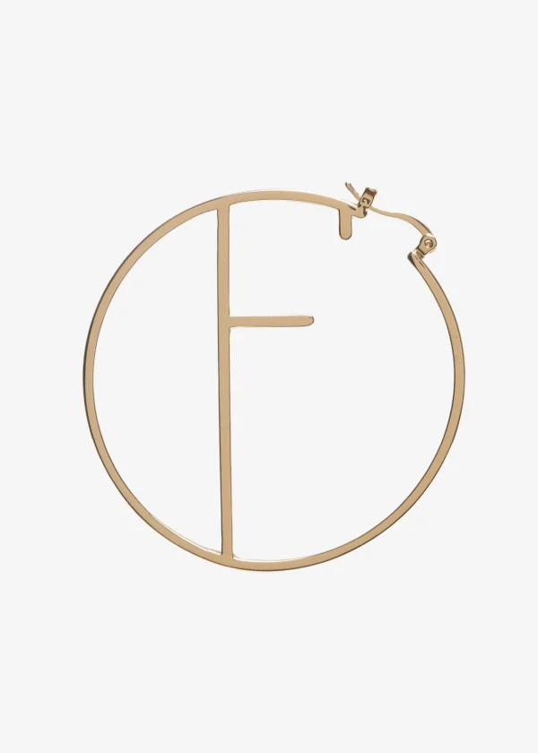 Honeymoon Looks*Retrofete Hoop Letter Earring Gold