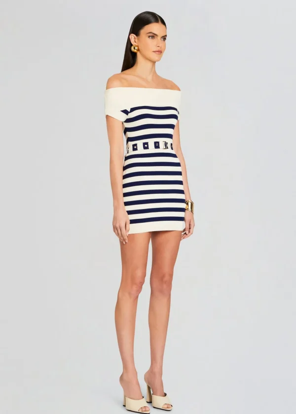 Spring Knits*Retrofete Hull Knit Dress Cream/ Navy