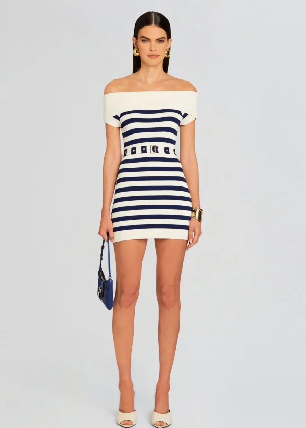 Trending*Retrofete Hull Knit Dress Cream/ Navy