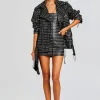 Exclusively Ours*Retrofete Icon Embellished Leather Jacket Black/Crystal