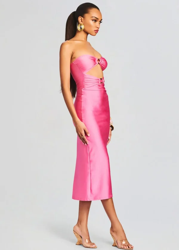Dresses*Retrofete Ida Lycra Midi Dress Rose Blossom