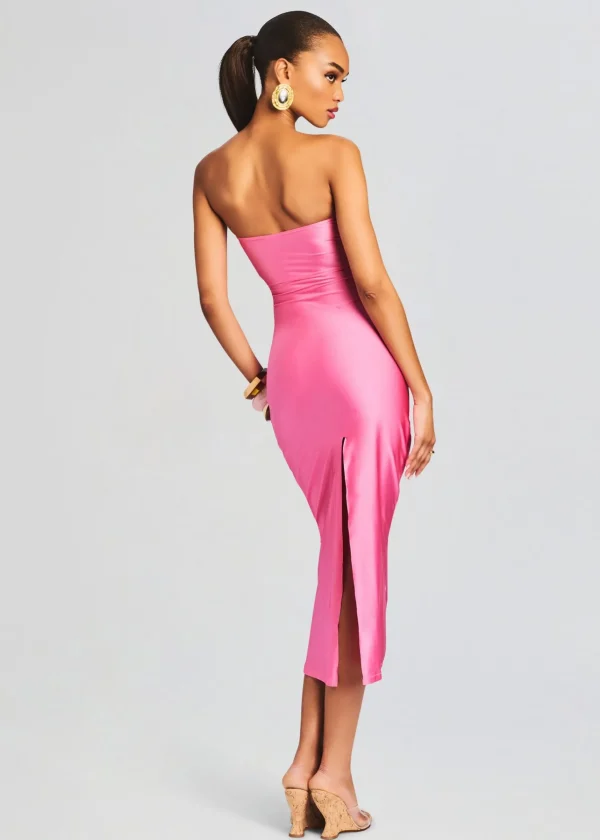 Guest Of*Retrofete Ida Lycra Midi Dress Rose Blossom