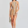 Dresses*Retrofete Irina Halter Dress Nude/Silver