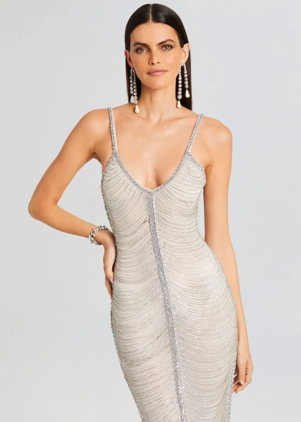 The Destination Bride*Retrofete Irina Maxi Dress White/Silver