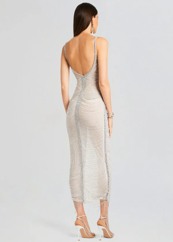 RETROFÊTE*Retrofete Irina Maxi Dress White/Silver