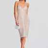 RETROFÊTE*Retrofete Irina Midi Dress White/Silver