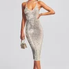 Bachelorette Party*Retrofete Isabella Sequin Crochet Dress Ivory Gold Silver