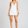 Subtle Shimmer*Retrofete Ivanna Feather Sequin Dress White/Silver