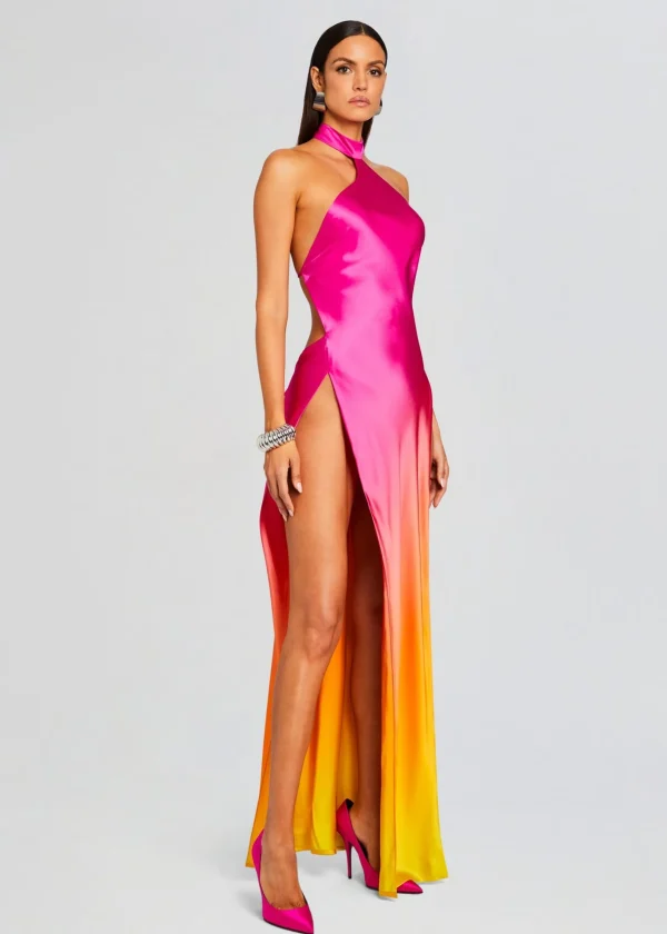 RETROFÊTE*Retrofete Jagger Silk Dress Pink Lime Ombre
