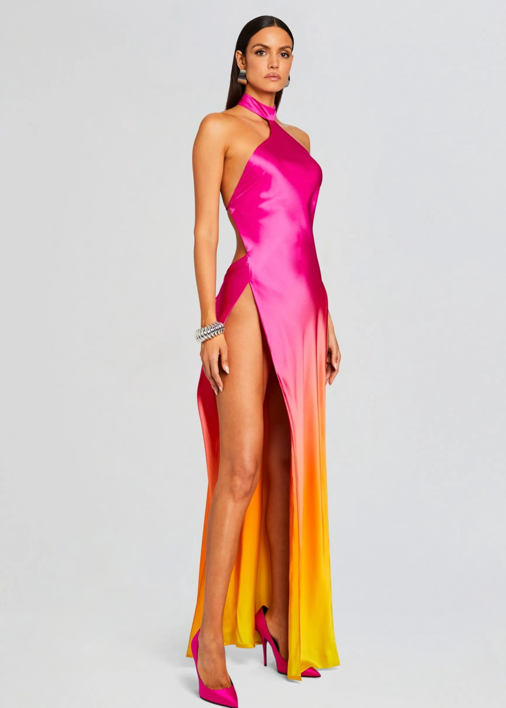 jagger_silk_dress_2.webp Guest Of*Retrofete Jagger Silk Dress Pink Lime Ombre