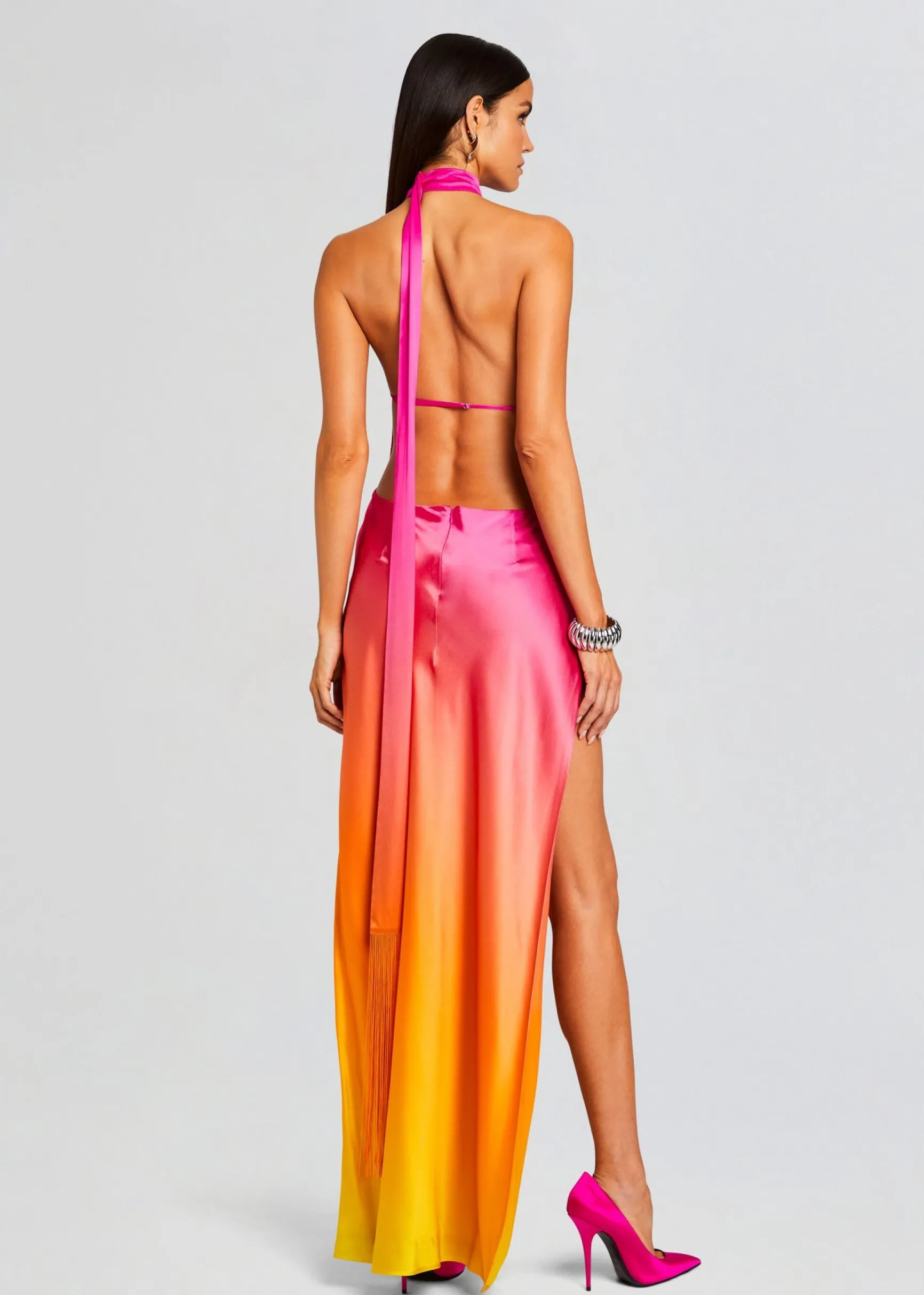 jagger_silk_dress_3.webp Guest Of*Retrofete Jagger Silk Dress Pink Lime Ombre