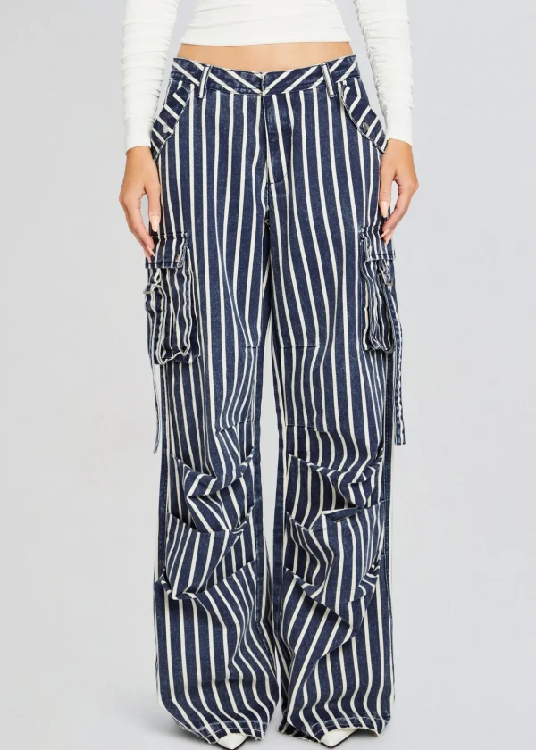 Denim*Retrofete Jane Cargo Pant Navy Stripe