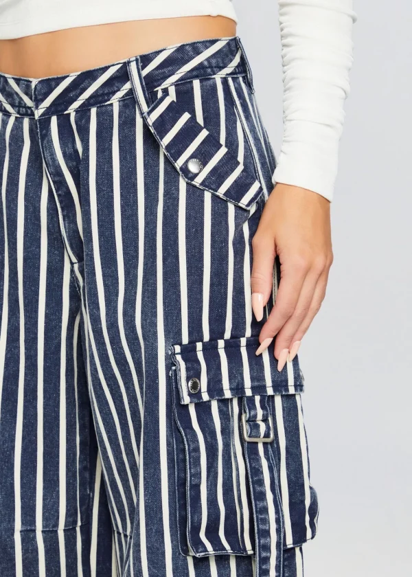 Business Chic*Retrofete Jane Cargo Pant Navy Stripe
