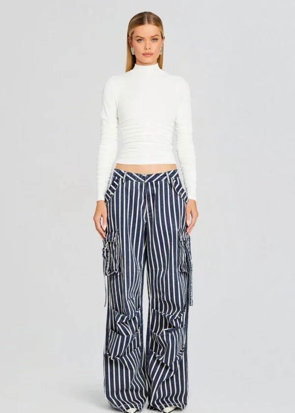 Trending*Retrofete Jane Cargo Pant Navy Stripe