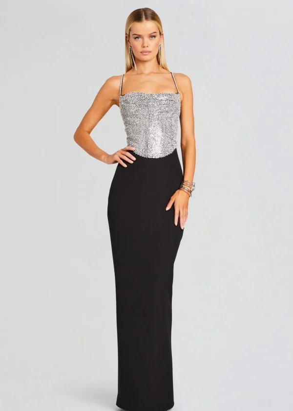 Gowns*Retrofete Jazlyn Dress Black/Silver