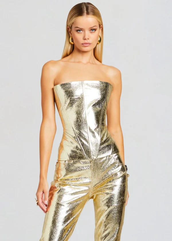RETROFÊTE*Retrofete Jenesis Leather Top Gold