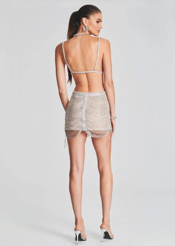 Tops*Retrofete Jetta Chain Bra White/Silver