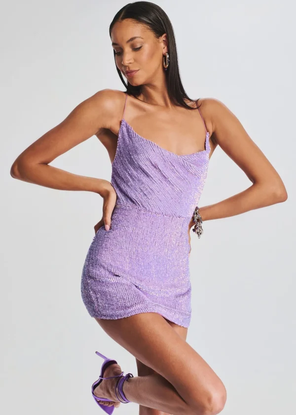 Bachelorette Party*Retrofete Jill Sequin Dress Iridescent Lavender