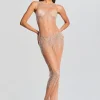 Subtle Shimmer*Retrofete Jovie Sequin Dress Silver/Nude