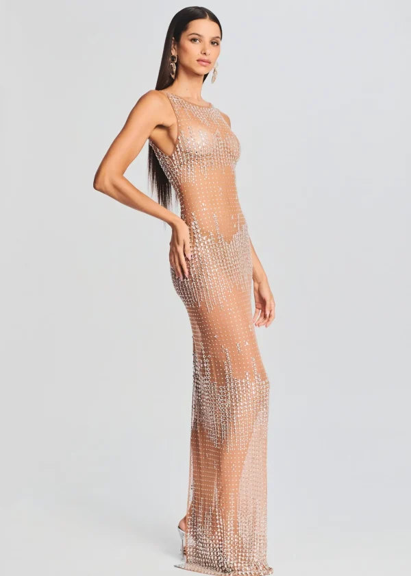 Dresses*Retrofete Jovie Sequin Dress Silver/Nude