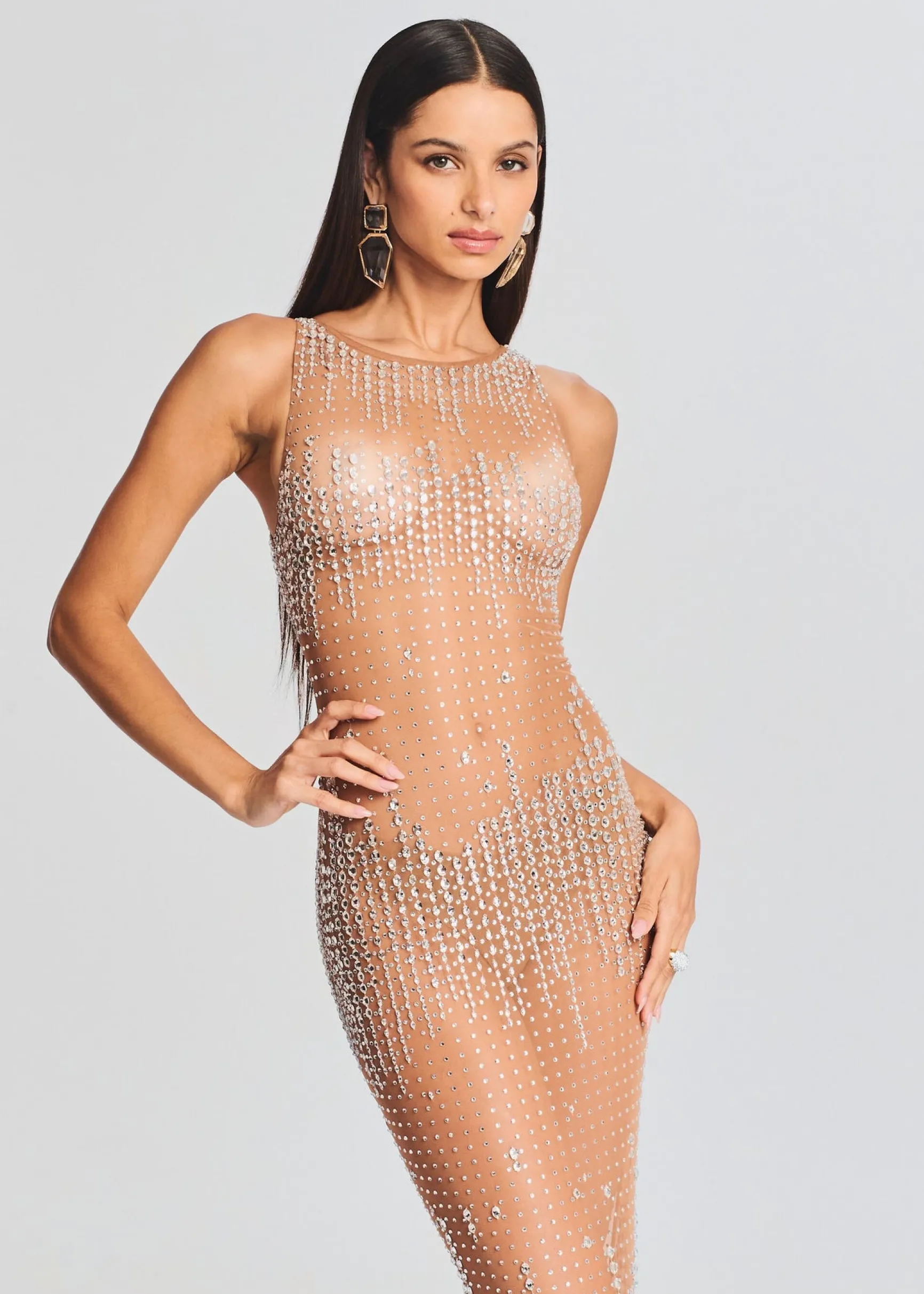 jovie_sequin_dress_4-7.webp Dresses*Retrofete Jovie Sequin Dress Silver/Nude