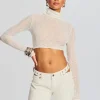 Honeymoon Looks*Retrofete Julie Crop Long Sleeve Top White