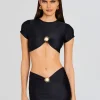 Swim*Retrofete Kaida Lycra Cropped Shirt Black