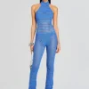 Sheer Bliss*Retrofete Kalena Knit Crochet Jumpsuit Tropical Blue
