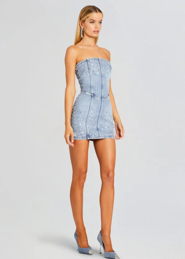 Dresses*Retrofete Kamna Embellished Denim Dress Tresca