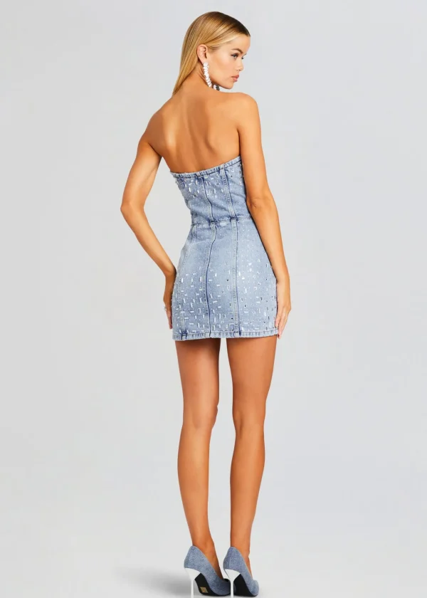Subtle Shimmer*Retrofete Kamna Embellished Denim Dress Tresca