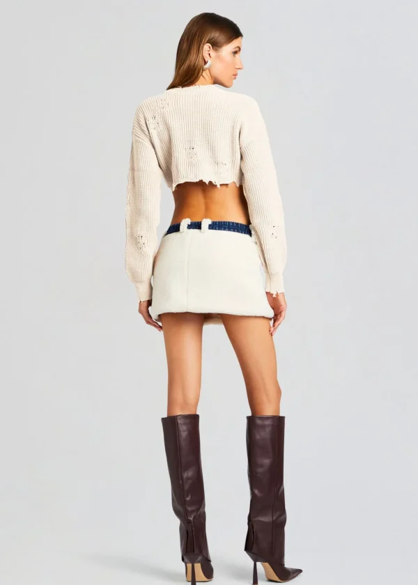 Bottoms*Retrofete Karissa Teddy Denim Skirt Deep Sea