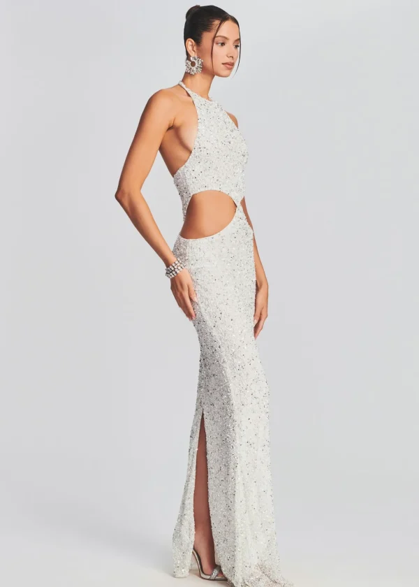 Bridal Party*Retrofete Katerina Sequin Dress Silver White