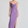 Guest Of*Retrofete Katya Sequin Dress Metallic Lavender