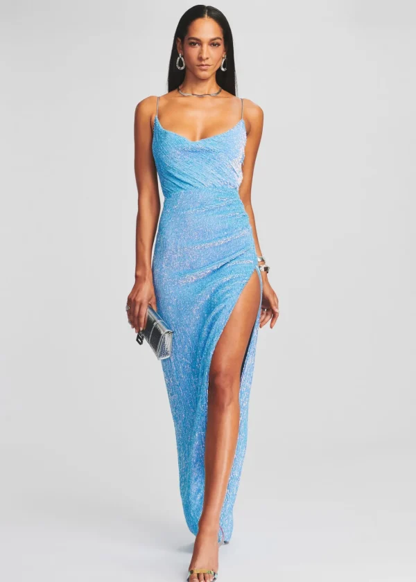 RETROFÊTE*Retrofete Katya Sequin Dress Blue Rainbow