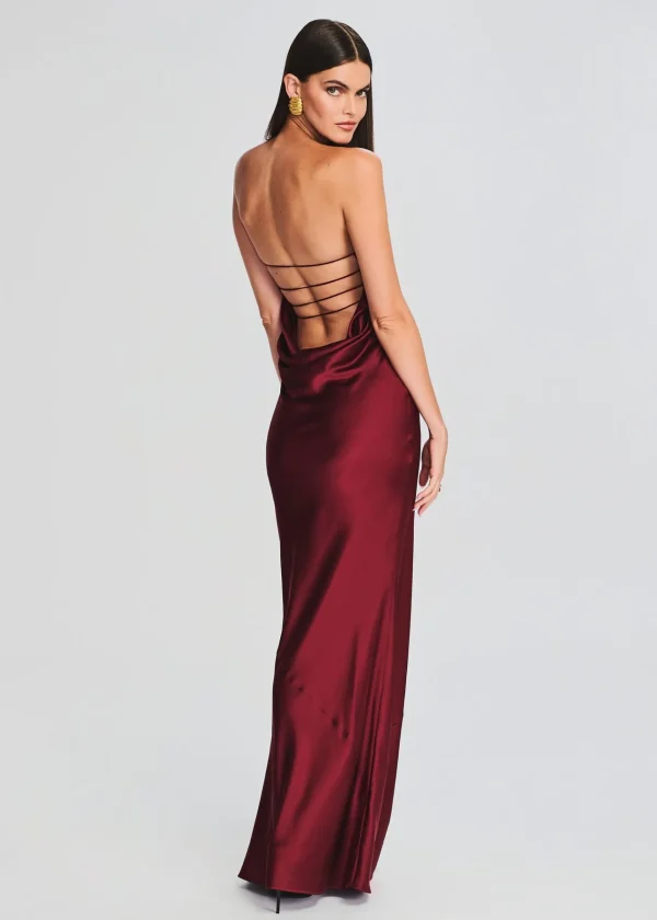 Guest Of*Retrofete Keaton Silk Dress Cabernet