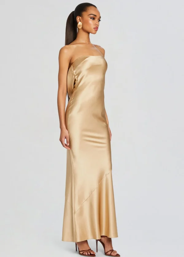 RETROFÊTE*Retrofete Keaton Silk Dress Nude