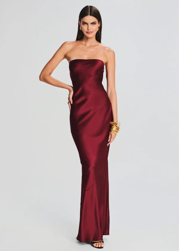 Business Chic*Retrofete Keaton Silk Dress Cabernet