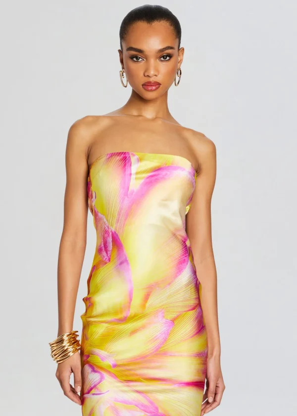 RETROFÊTE*Retrofete Keaton Silk Dress Yellow Peony