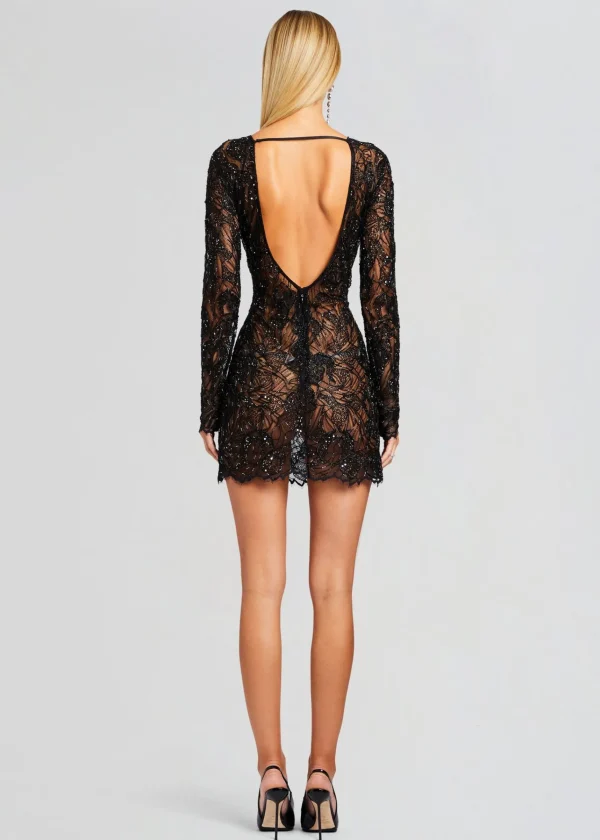 RETROFÊTE*Retrofete Kennedy Embellished Lace Dress Black