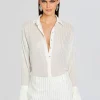 Trending*Retrofete Kennedy Embellished Top White