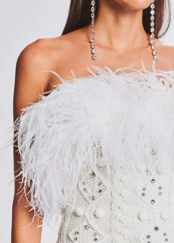 Dresses*Retrofete Kimberely Embellished Knit Dress Ivory