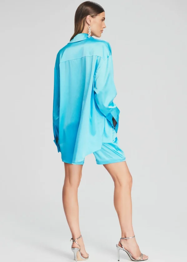 Final Sale*Retrofete Kit Silk Shirt Blue Atoll