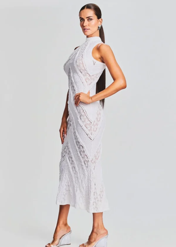 Sheer Bliss*Retrofete Kivah Long Dress White Sa Punta