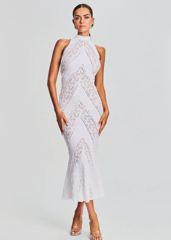 Sheer Bliss*Retrofete Kivah Long Dress White Sa Punta